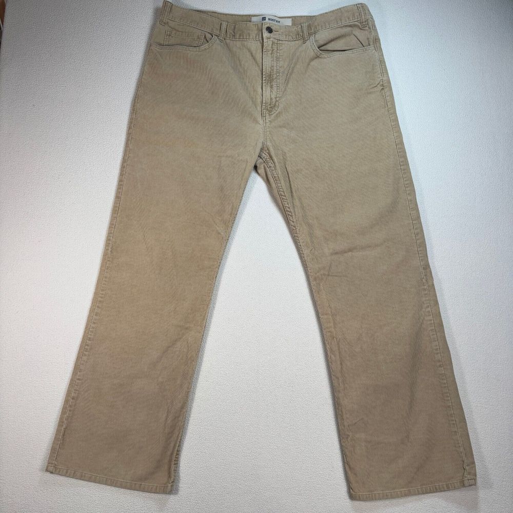 Gap Corduroy Pants Men's 40x29 Beige Boot Fit 100% Cotton Wide Leg